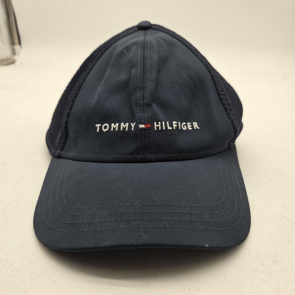 Tommy Hilfiger Sport Hat Cap Strap Back Blue Mesh Embroidered Mens One Size
